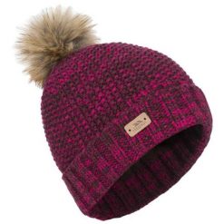 Czapka Damska Kellisa Beanie. Fioletowe czapki damskie Trespass, bez wzorów, z dzianiny. Za 117.99 zł.