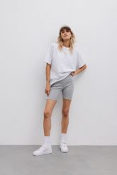 KOLARKI SUZANE JASNO SZARE M - Flawless. Szare szorty damskie Flawless, bez wzorów, z bawełny, eleganckie. Za 149.00 zł.