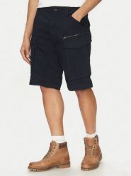 G-Star Raw Szorty materiałowe Rovic Zip D08566-5126 990 Czarny Relaxed Fit. Czarne szorty męskie G-Star, bez wzorów, z bawełny, retro. Za 274.99 zł.