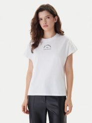 KARL LAGERFELD T-Shirt B1W17032 Biały Relaxed Fit. Białe t-shirty damskie KARL LAGERFELD, m, bez wzorów, z bawełny, bez kołnierzyka, bez ramiączek. Za 339.99 zł.