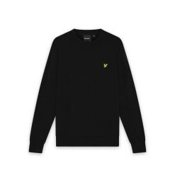 Sweter z okrągłym dekoltem z bawełny merino Lyle & Scott. Czarne swetry męskie LYLE AND SCOTT, na zimę, m, bez wzorów, z bawełny, bez kołnierzyka, bez ramiączek. W wyprzedaży za 297.45 zł.