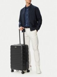 GINO ROSSI Walizka średnia CEO-GIN-M-001-05-BLACK 2 Czarny. Czarne walizki męskie Gino Rossi, bez wzorów, z tworzywa sztucznego, średnie. Za 279.99 zł.