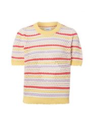 Nümph Sweter z krótkim rękawem - NUNancy Kobiety Bawełna (100%) żółty, L. Żółte swetry nierozpinane damskie Nümph, na lato, l, bez wzorów, z bawełny, eleganckie, bez kołnierzyka, bez ramiączek. Za 139.95 zł.