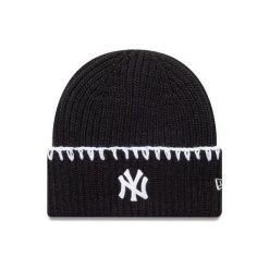 Czapka damska New York Yankees Chunky Topstich. Czarne czapki damskie New Era, bez wzorów, z materiału, eleganckie. Za 191.00 zł.