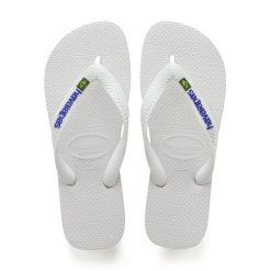 Klapki Havaianas Model 4110850 Kolor Biały. Białe klapki męskie Havaianas, bez wzorów, z gumy, bez zapięcia. Za 132.15 zł.