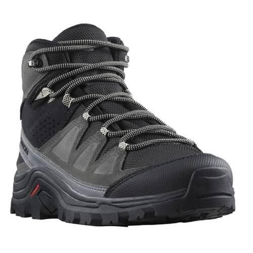 Buty trekkingowe damskie Salomon Quest Rove Mid Gtx. Czarne obuwie trekkingowe damskie Salomon, z gumy, za kostkę, bez zapięcia. Za 651.00 zł.