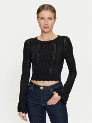 Guess Sweter Adaline W4GR08 Z2U00 Czarny Regular Fit. Czarne swetry nierozpinane damskie Guess, s, z aplikacjami, z syntetyku, bez kołnierzyka, bez ramiączek. Za 209.99 zł.