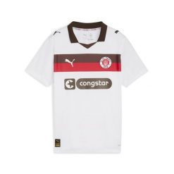 Młodzieżowa koszulka wyjazdowa FC St. Pauli 25/26 PUMA White Espresso Brown. Biała bluzki damskie Puma, m, bez wzorów, młodzieżowe, bez kołnierzyka, bez ramiączek. Za 329.00 zł.