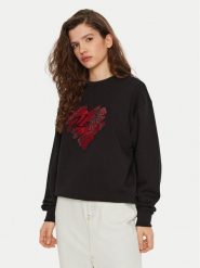 KARL LAGERFELD Bluza A1W20045 Czarny Regular Fit. Czarne bluzy damskie KARL LAGERFELD, xl, bez wzorów, z bawełny, bez ramiączek, bez kaptura. Za 519.99 zł.