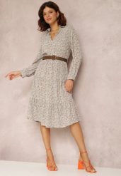 Jasnoniebieska Sukienka Rhenilea. Niebieskie sukienki damskie Renee, l, bez wzorów, bez kołnierzyka, bez ramiączek, midi. Za 119.99 zł.