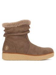 Rieker Botki Y0070-24 Brązowy. Brązowe botki damskie Rieker, bez wzorów, ze skóry, bez obcasa, na płaskiej podeszwie, bez zapięcia. Za 351.99 zł.