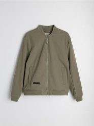 Kurtka softshell bomber - zielony. Zielone kurtki męskie Sinsay, l, bez wzorów, z softshellu, bez kaptura. Za 99.99 zł.