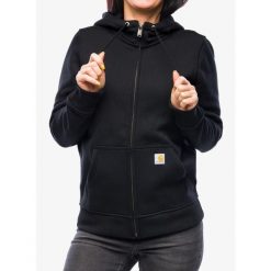 Bluza z kapturem damska Carhartt Clarksburg Zip Sweatshirt. Czarne bluzy damskie Carhartt, m, bez wzorów, casualowe, bez ramiączek, z kapturem. Za 293.99 zł.
