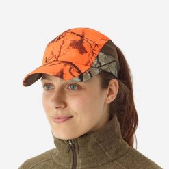 Czapka myśliwska z daszkiem damska Solognac 500 lekka oddychająca. Brązowe czapki damskie SOLOGNAC, bez wzorów, z materiału, sportowe. Za 49.99 zł.