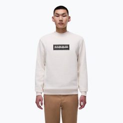 Bluza męska Napapijri B-Box Logo C. Białe bluzy męskie Napapijri, m, bez wzorów, bez ramiączek, bez kaptura. Za 279.99 zł.