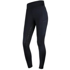 Legginsy jeździeckie damskie Schockemöhle Pocket Riding Tights z pełnym gripem. Niebieskie legginsy damskie SCHOCKEMÖHLE, bez wzorów, z materiału. Za 374.00 zł.