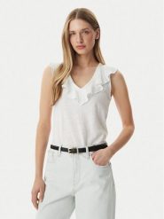 LAUREN RALPH LAUREN Bluzka 200P13315001 Biały Relaxed Fit. Białe bluzki damskie Lauren Ralph Lauren, l, bez wzorów, z bawełny, bez kołnierzyka, bez ramiączek. Za 689.99 zł.