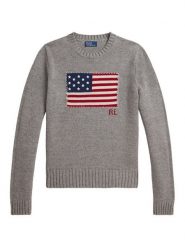 Polo Ralph Lauren Sweter 211B28830002 Szary Regular Fit. Szare swetry nierozpinane damskie Polo Ralph Lauren, s, bez wzorów, z bawełny, bez kołnierzyka, bez ramiączek. Za 1,799.00 zł.