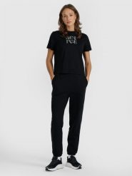 4F Spodnie dresowe joggery damskie - czarne XL. Czarne spodnie dresowe damskie 4F, bez wzorów, z dresówki. Za 149.99 zł.