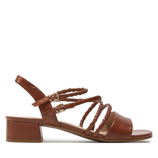 Sandały Caprice. Brązowe sandały damskie Caprice, bez wzorów, bez obcasa, na płaskiej podeszwie, bez zapięcia. Za 239.99 zł.