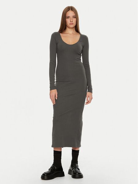 Brave Soul Sukienka codzienna LDRJ-624HOLLY Szary Regular Fit. Szare sukienki damskie Brave Soul, na co dzień, m, bez wzorów, z bawełny, bez kołnierzyka, bez ramiączek, proste. Za 69.99 zł.