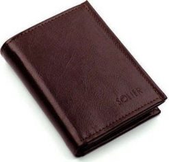 Solier Accessories Elegancki skórzany męski portfel SOLIER SW01 bordowy. Czerwone portfele męskie Solier Accessories, bez wzorów. Za 84.99 zł.