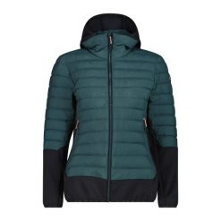 Damska kurtka z kapturem CMP PrimaLoft. Zielone kurtki sportowe damskie CMP, xs, bez wzorów, z materiału, bez ramiączek, z kapturem, trekkingowe, primaloft. Za 522.00 zł.