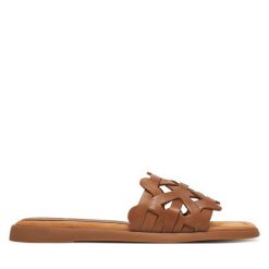 Klapki Unisa. Brązowe klapki damskie Unisa, bez wzorów, bez obcasa, bez zapięcia. Za 279.99 zł.