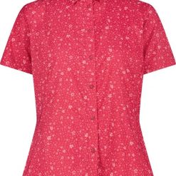 Kwiatowa koszula damska CMP. Czerwone koszule damskie CMP, uniwersalny, bez wzorów, z materiału, klasyczne, bez kołnierzyka, bez ramiączek. Za 239.00 zł.