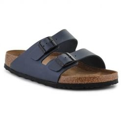 Klapki unisex Birkenstock Arizona. Czarne klapki męskie Birkenstock, bez wzorów, z materiału, bez zapięcia. Za 395.25 zł.