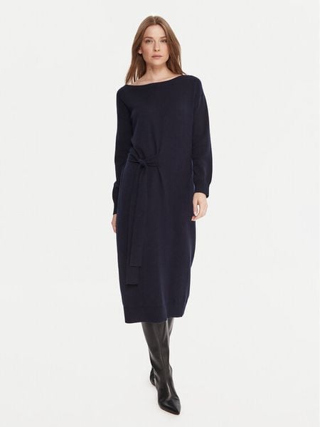 Gaudi Sukienka dzianinowa 521FD13001 Granatowy Relaxed Fit. Niebieskie sukienki damskie Gaudi, s, bez wzorów, z dzianiny, bez kołnierzyka, bez ramiączek. Za 449.99 zł.