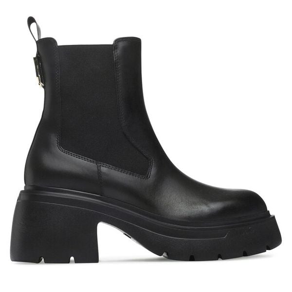 Botki Liu Jo. Czarne botki damskie Liu Jo, bez wzorów, bez obcasa, na słupku, bez zapięcia. Za 729.99 zł.