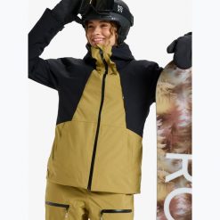 Kurtka snowboardowa damska ROXY Wild Twist. Czarne kurtki sportowe damskie Roxy, na zimę, l, bez wzorów, z poliamidu, bez ramiączek, bez kaptura, snowboardowy, primaloft. Za 1,450.80 zł.