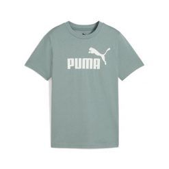 Młodzieżowa koszulka ESS z logo No. 1 PUMA Green Moon. Zielona bluzki damskie Puma, m, bez wzorów, z gumy, młodzieżowe, bez kołnierzyka, bez ramiączek. W wyprzedaży za 94.70 zł.