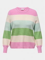 ONLY Carmakoma Sweter New Daria 15306802 Kolorowy Regular Fit. Swetry nierozpinane damskie Only Carmakoma, bez wzorów, z wiskozy, bez kołnierzyka, bez ramiączek. Za 89.99 zł.