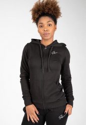 Pixley Bluza z kapturem zapinana na suwak - Czarny. Czarne bluzy damskie GORILLA WEAR, xs, bez wzorów, z bawełny, bez ramiączek, z kapturem. Za 238.60 zł.
