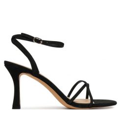 Sandały Aldo. Czarne sandały damskie Aldo, bez wzorów, bez obcasa, na szpilce, bez zapięcia. Za 379.99 zł.