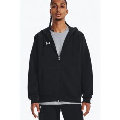 Bluza męska Under Armour Rival Fleece FZ Hoodie. Czarne bluzy męskie Under Armour, m, bez wzorów, sportowe, bez ramiączek, z kapturem. Za 371.71 zł.