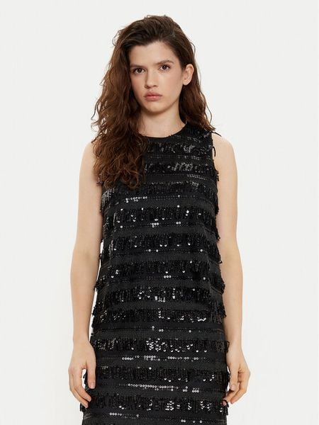 JOOP! Top 30044814 Czarny Regular Fit. Czarne topy damskie JOOP!, bez wzorów, z syntetyku, bez kołnierzyka, bez ramiączek. Za 369.99 zł.