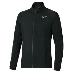 Kurtka z dresu Mizuno Frontier Shadow. Czarne kurtki sportowe męskie Mizuno, xl, bez wzorów, z dresówki, bez kaptura, na fitness i siłownię. Za 349.99 zł.
