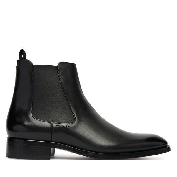 Sztyblety BOSS. Czarne botki męskie Boss, bez wzorów, bez obcasa, bez zapięcia. Za 3,089.00 zł.