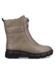 Rieker Botki X3452-24 Brązowy. Brązowe botki damskie Rieker, bez wzorów, ze skóry, bez obcasa, na płaskiej podeszwie, bez zapięcia. Za 329.99 zł.
