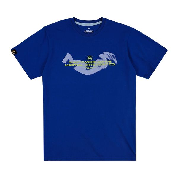 Koszulka MANTO Halftone. Niebieskie bluzki damskie Manto, l, bez wzorów, sportowe, bez kołnierzyka, bez ramiączek. Za 84.99 zł.