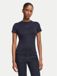 Guess T-Shirt W5BP07 KCGM2 Granatowy Regular Fit. Niebieskie t-shirty damskie Guess, xxl, z aplikacjami, z syntetyku, bez kołnierzyka, bez ramiączek. Za 174.99 zł.