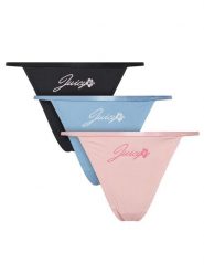 Juicy Couture Komplet 3 par stringów JCTUS125960 Kolorowy. Majtki damskie Juicy Couture, z syntetyku. Za 119.99 zł.