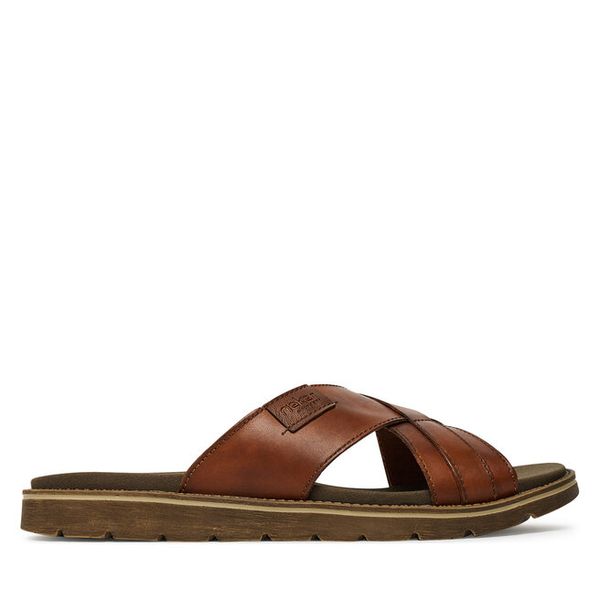 Klapki Rieker. Brązowe klapki męskie Rieker, bez wzorów, bez zapięcia. Za 319.99 zł.