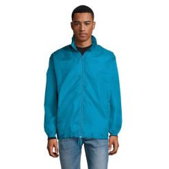 Kurtka Wiatrówka Unisex Dla Dorosłych. Niebieskie kurtki sportowe damskie SOL'S, s, bez wzorów, bez ramiączek, bez kaptura, trekkingowe. Za 72.99 zł.