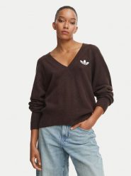 Adidas Sweter Essentials IA4444 Brązowy ciemny Loose Fit. Brązowe swetry nierozpinane damskie Adidas, l, bez wzorów, z syntetyku, bez kołnierzyka, bez ramiączek. Za 279.99 zł.