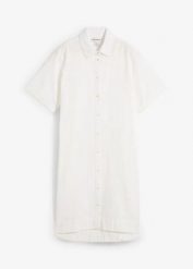 Bawełniana sukienka szmizjerka. Białe sukienki damskie bonprix, na co dzień, bez wzorów, z bawełny, bez kołnierzyka, bez ramiączek, proste. Za 47.99 zł.