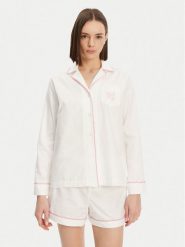 LAUREN RALPH LAUREN Piżama ILN12417 Biały Relaxed Fit. Białe piżamy damskie Lauren Ralph Lauren, bez wzorów, z bawełny, bez ramiączek. Za 329.99 zł.
